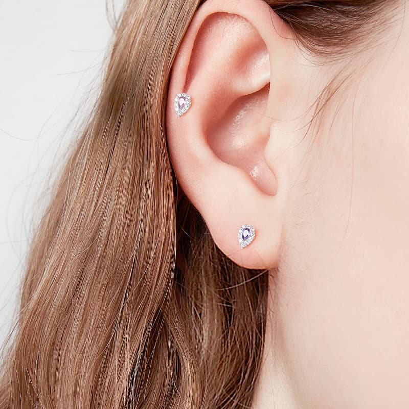 Серьги HMZ Серьги-гвоздики из медного сплава для женщин - изображение 4