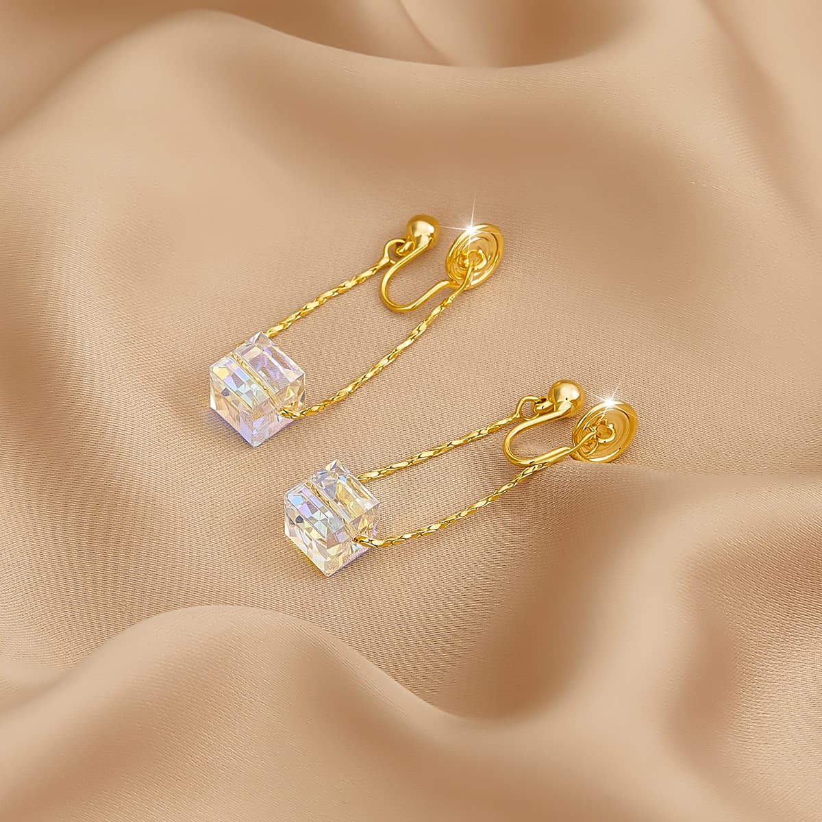 HMZ Сплав Clip ON Серьги Золотой Женские - изображение 6