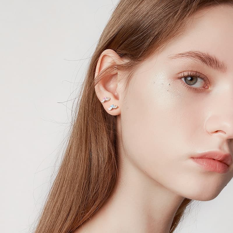 Серьги HMZ Серьги-гвоздики из медного сплава для женщин - изображение 5