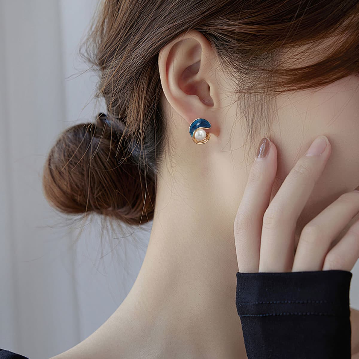Серьги HMZ Искусственная жемчужина Серьги-гвоздики Женские - изображение 4