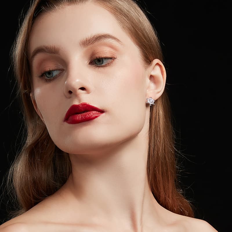 Серьги HMZ Серьги-гвоздики из серебра 925 пробы женские - изображение 4