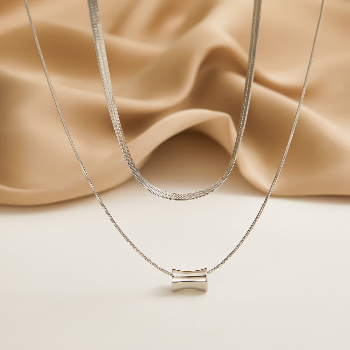 Ожерелье HMZ Сплав Ожерелье Серебряное Женское - изображение 7