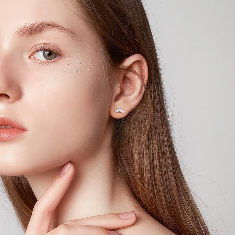 Серьги HMZ Серьги-гвоздики из медного сплава для женщин - изображение 3