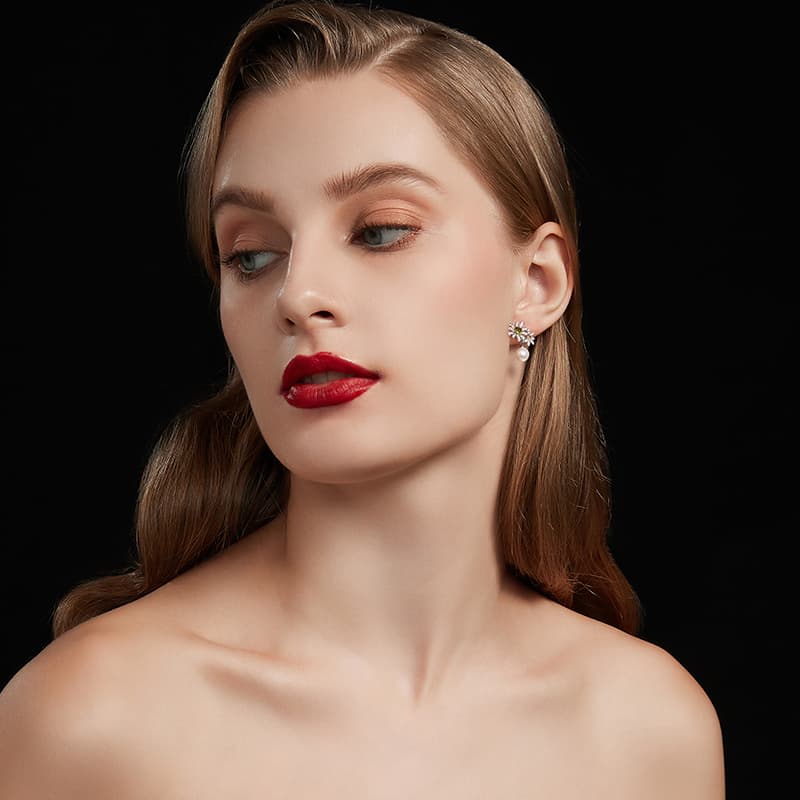 Серьги HMZ Серебряные серьги-гвоздики с иглой из серебра S925 женские - изображение 5