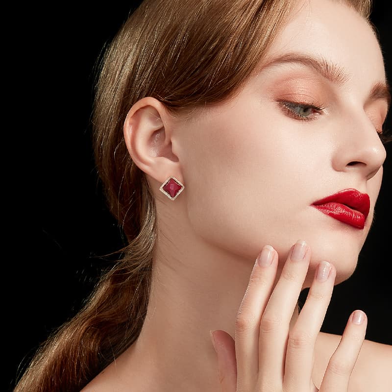 Серьги HMZ Серебряные серьги-гвоздики с иглой из серебра S925 женские - изображение 4