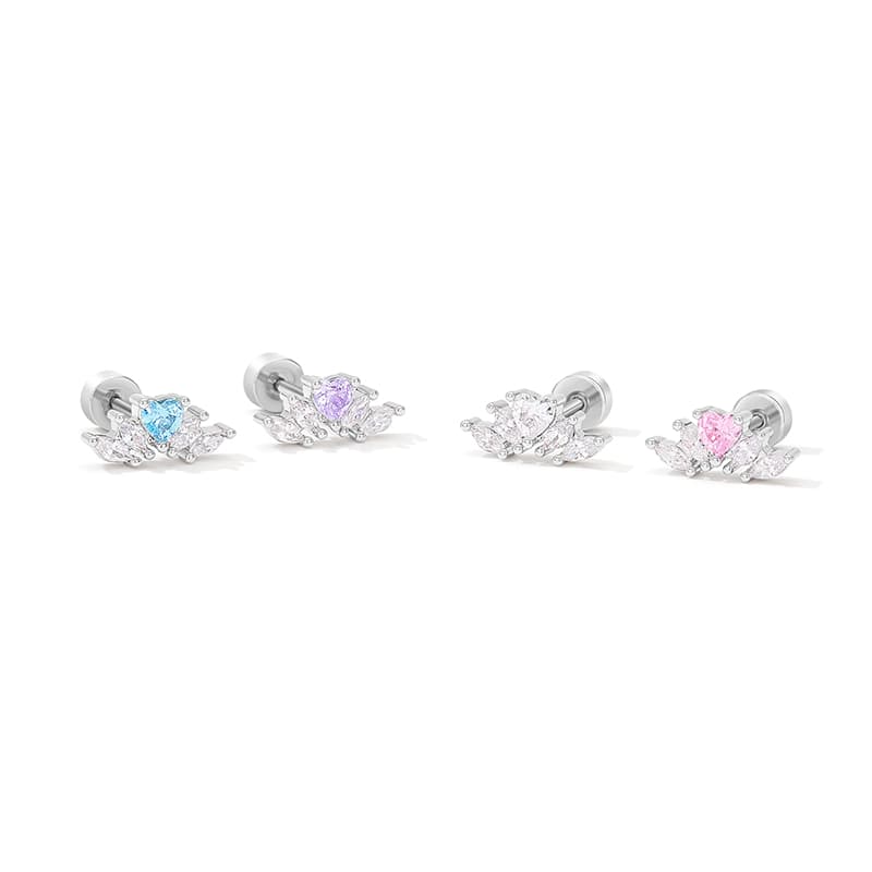 Серьги HMZ Серьги-гвоздики из медного сплава для женщин - изображение 4