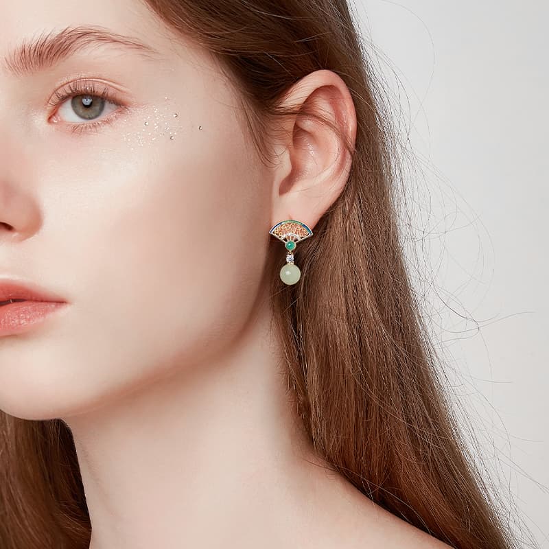 Серьги HMZ Синтетический кубический цирконий медный сплав серебряная игла 925 пробы имитация халцедона серьги для женщин - изображение 2