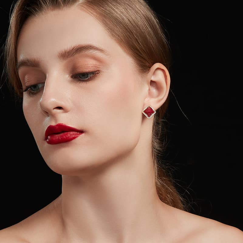 Серьги HMZ Серебряные серьги-гвоздики с иглой из серебра S925 женские - изображение 5