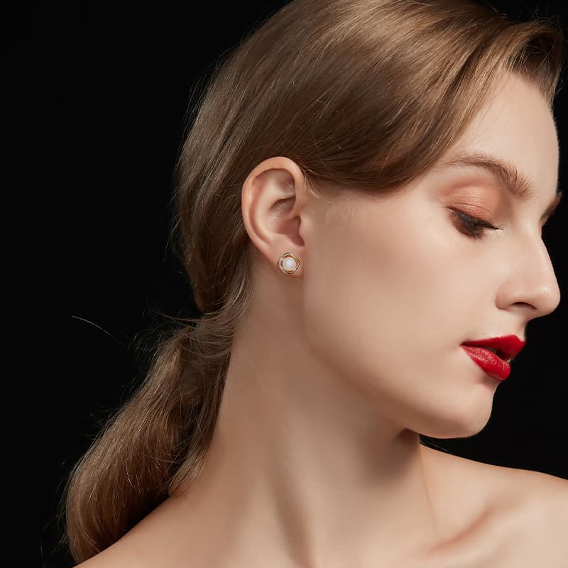 Серьги HMZ Серьги-гвоздики из серебра 925 пробы женские - изображение 4