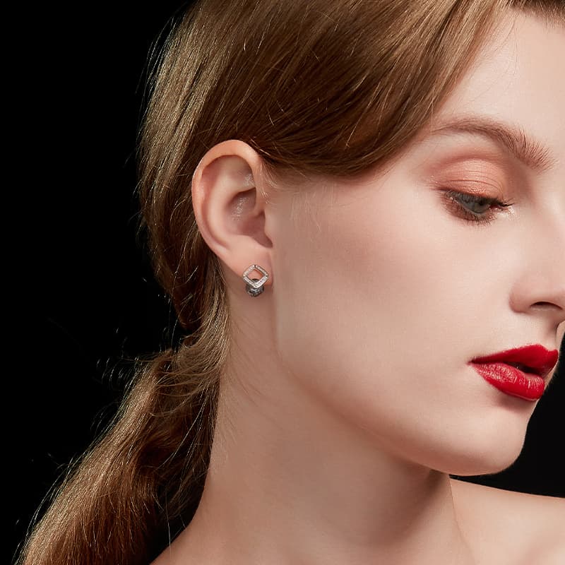Серьги HMZ Серебряные серьги-гвоздики с иглой из серебра S925 женские - изображение 4