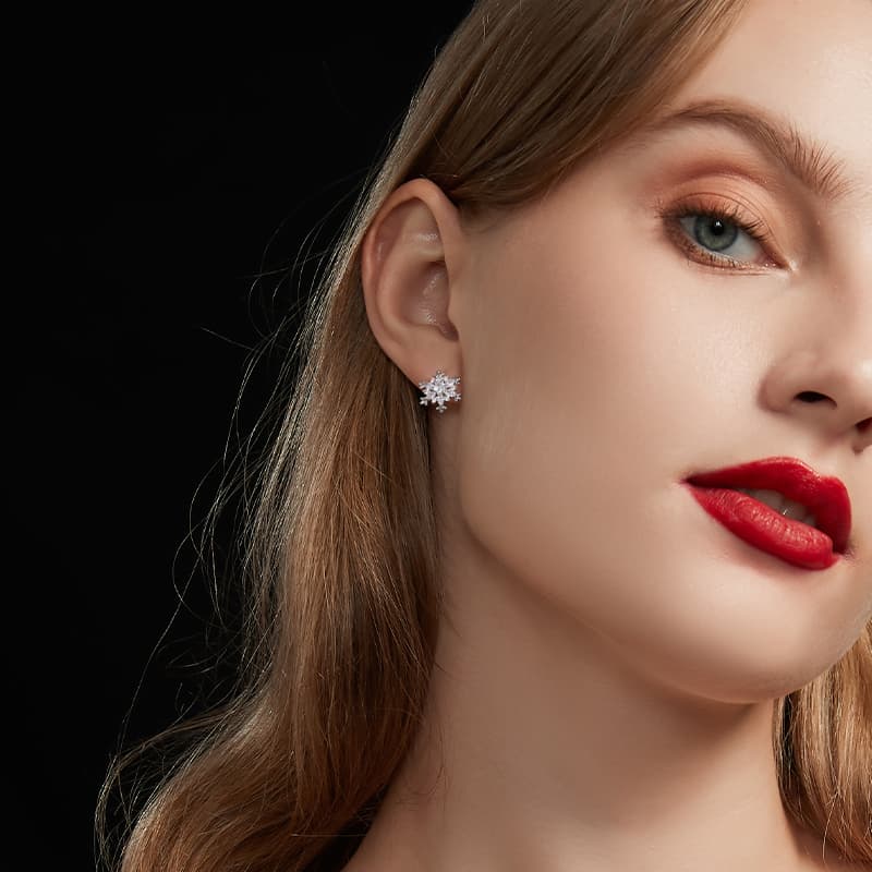 Серьги HMZ Серьги-гвоздики из серебра 925 пробы женские - изображение 2