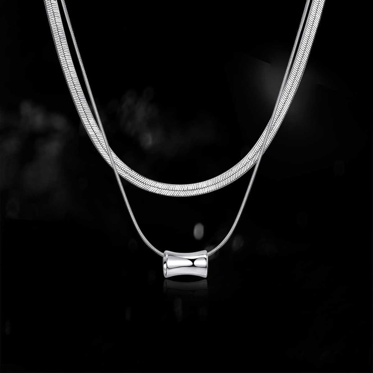 Ожерелье HMZ Сплав Ожерелье Серебряное Женское - изображение 5