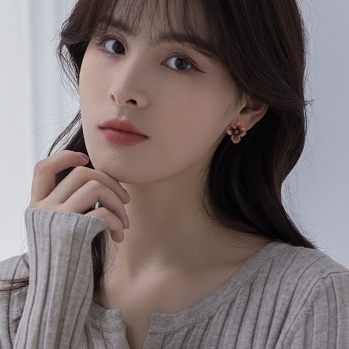 Серьги HMZ Серьги-гвоздики красный женские - изображение 2