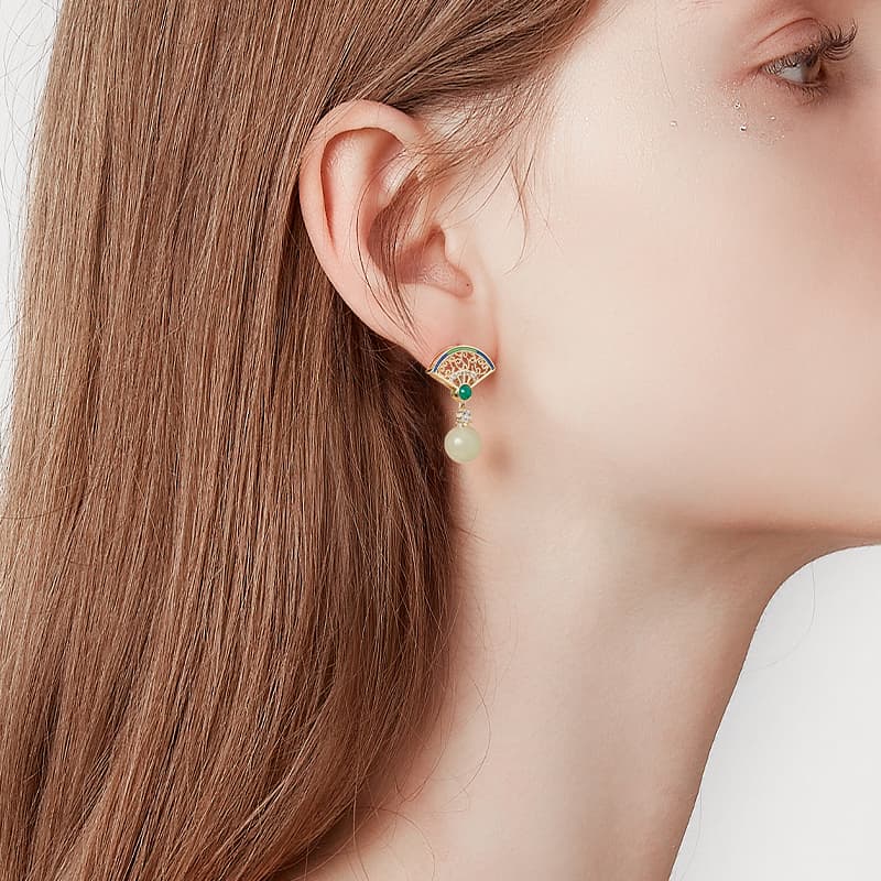 Серьги HMZ Синтетический кубический цирконий медный сплав серебряная игла 925 пробы имитация халцедона серьги для женщин - изображение 4