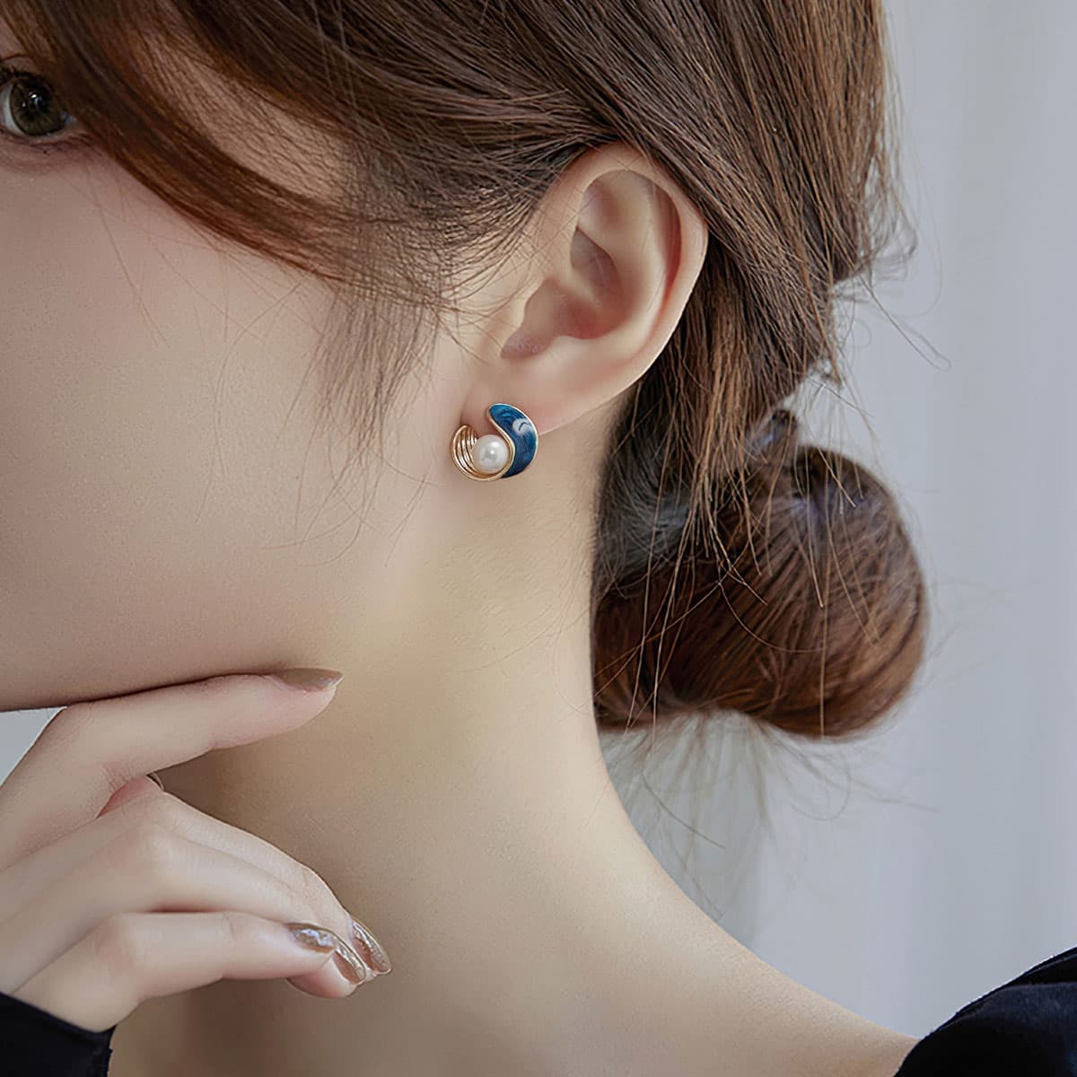 Серьги HMZ Искусственная жемчужина Серьги-гвоздики Женские - изображение 7