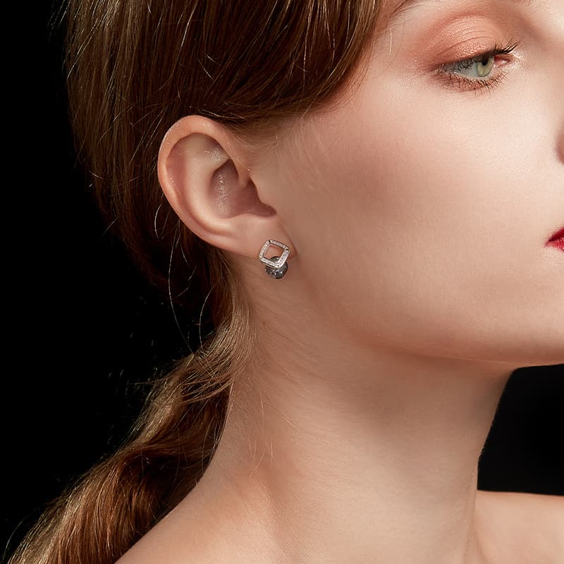 Серьги HMZ Серебряные серьги-гвоздики с иглой из серебра S925 женские - изображение 5