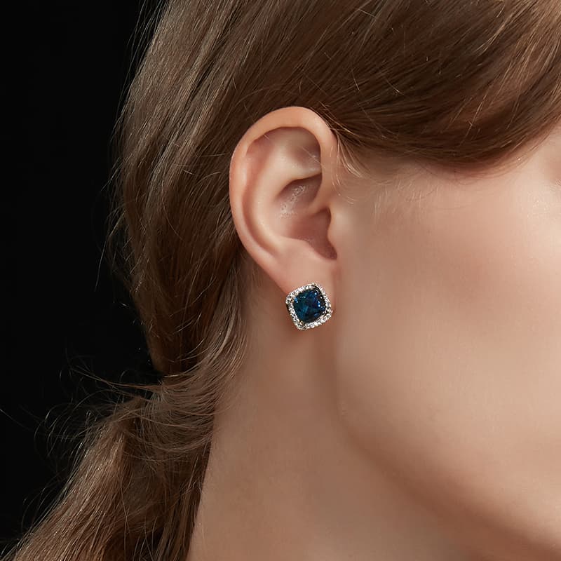 Серьги HMZ Серебряные серьги-гвоздики с иглой из серебра S925 женские - изображение 4