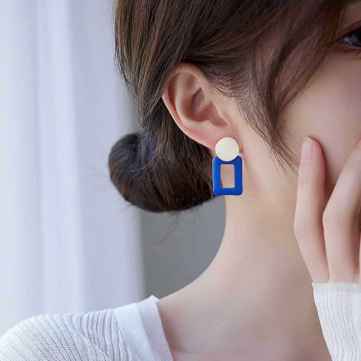 Серьги HMZ Серьги Синие Женские - изображение 5