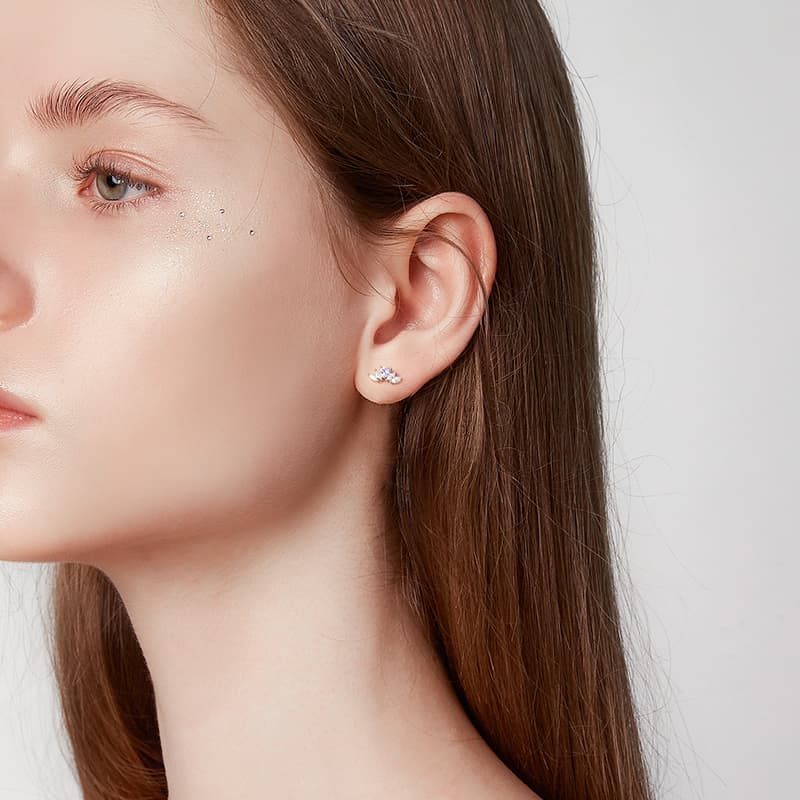 Серьги HMZ Серьги-гвоздики из медного сплава для женщин - изображение 6