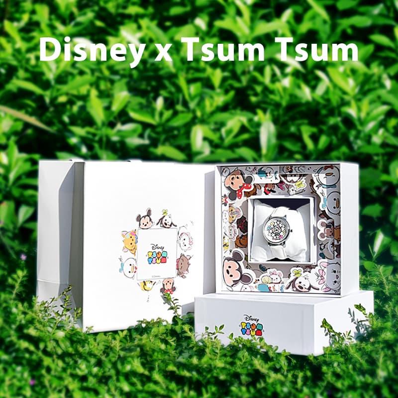 Часы Disney Pine Кварцевый механизм Кожаный ремешок Часы Женские Часы Белый циферблат - изображение 2