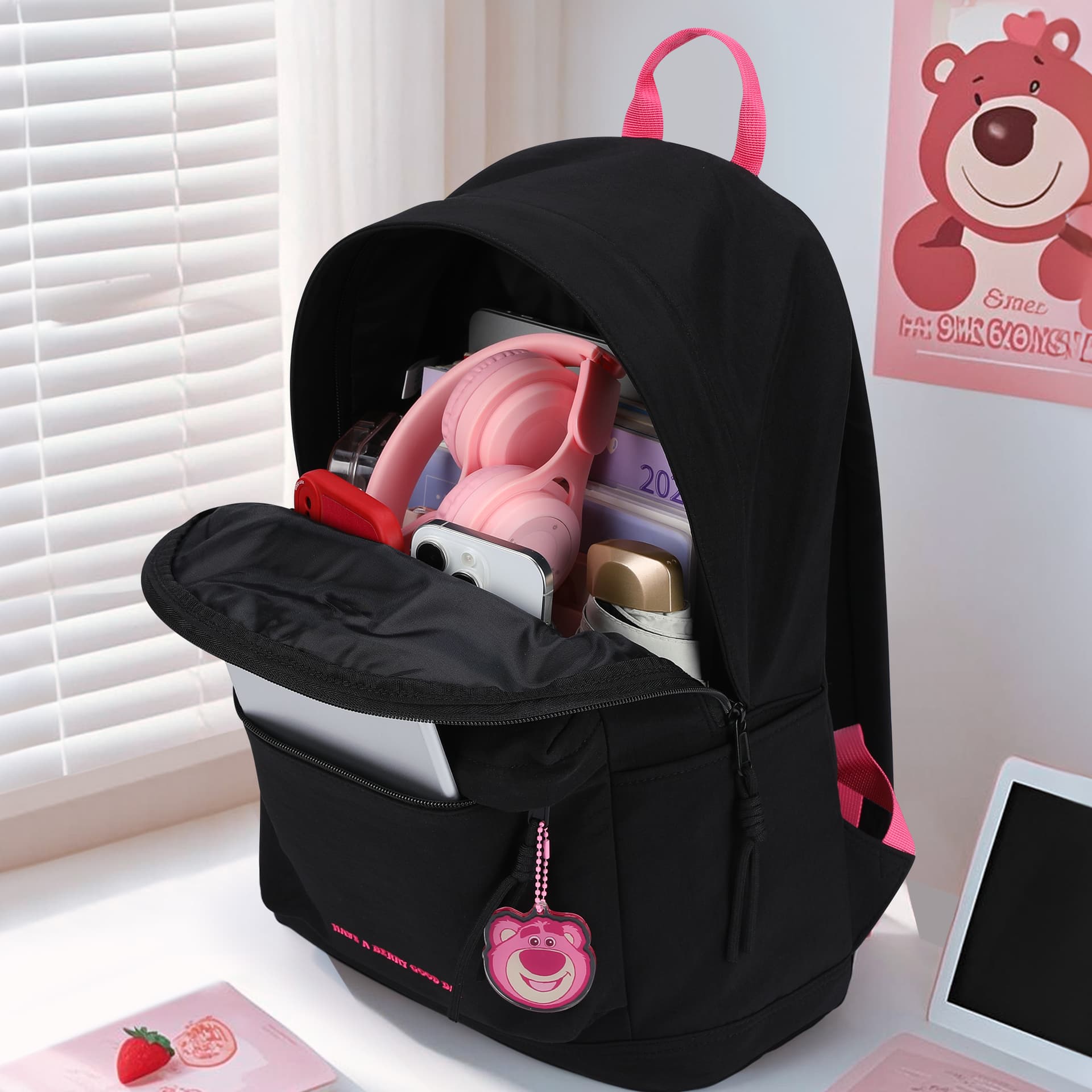 Рюкзак Disney Strawberry Bear Series Полиэстер Рюкзак Женский - изображение 5