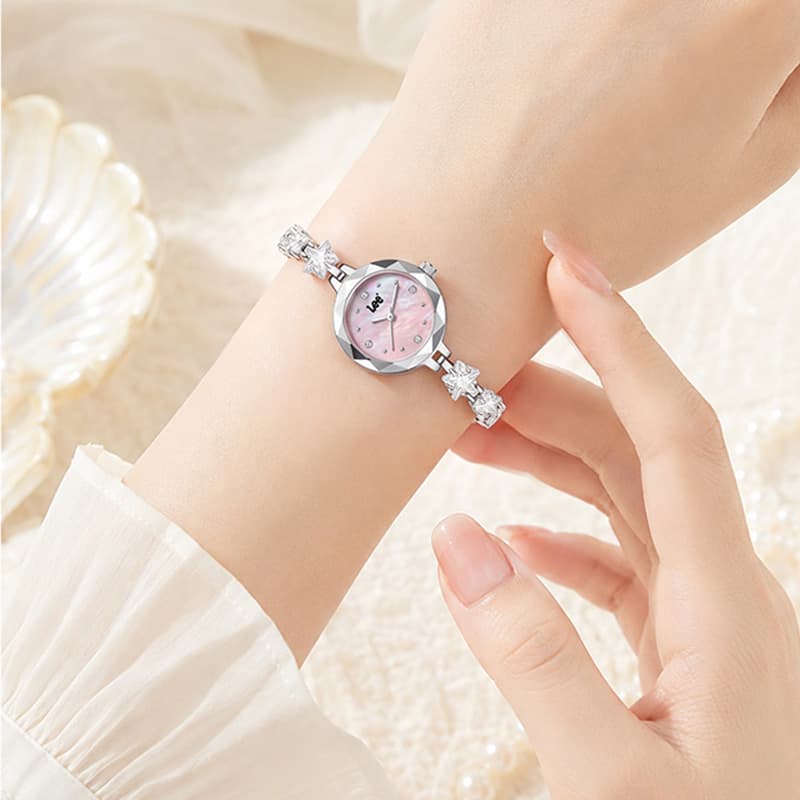 Механические часы LEE Кварцевый механизм Женские часы 30MM*23mm*7,5mm Розовый - изображение 6