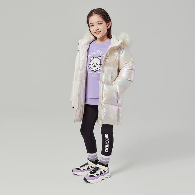 Кроссовки Skechers Kids Девочки Meteor с флисовой подкладкой на липучке универсальные удобные ботинки - изображение 3