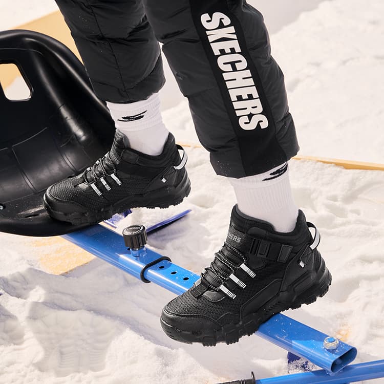 Кроссовки Skechers Anti KICK Износостойкие Термические Детские Лайфстайл Обувь Чисто Черный - изображение 8