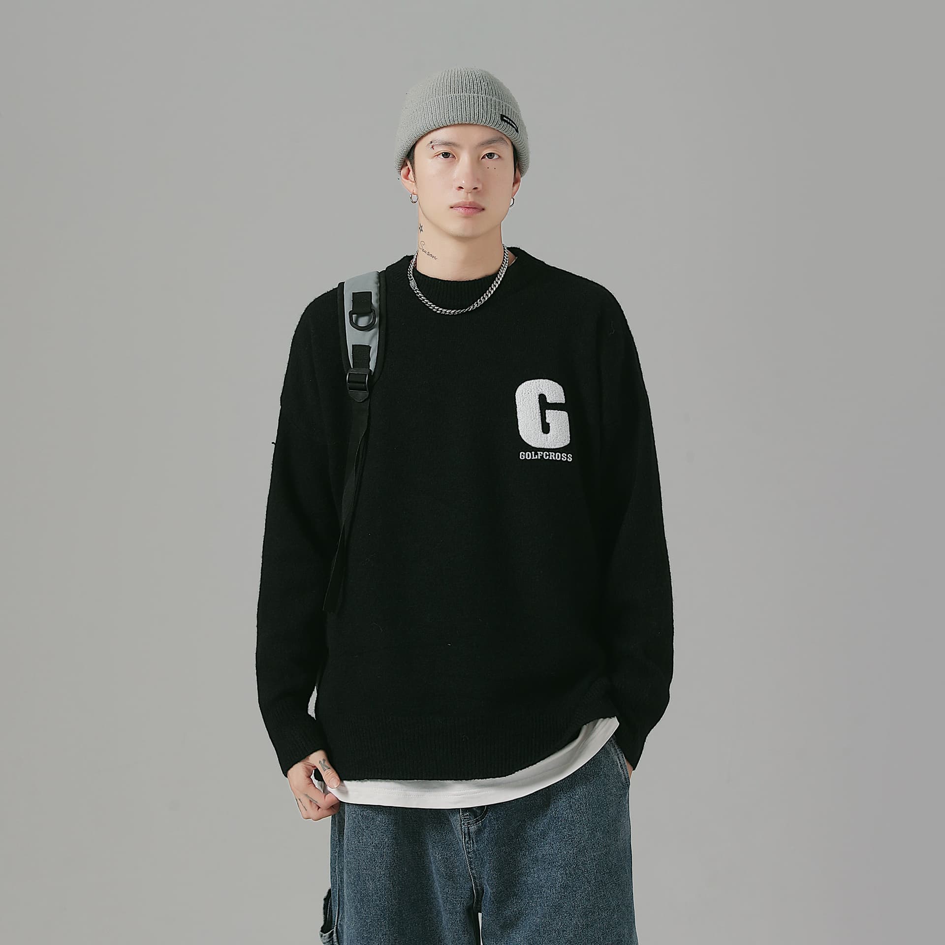 Кофта GOLFCROSS Logo Embroidered Pullover Sweater - изображение 5