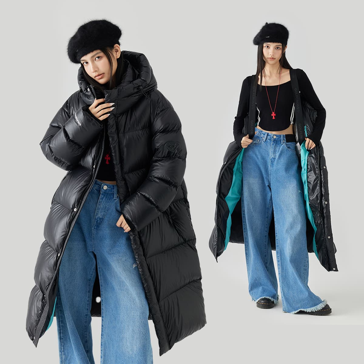 Зимняя куртка GOLFCROSS Черный Унисекс Пуховики - изображение 3