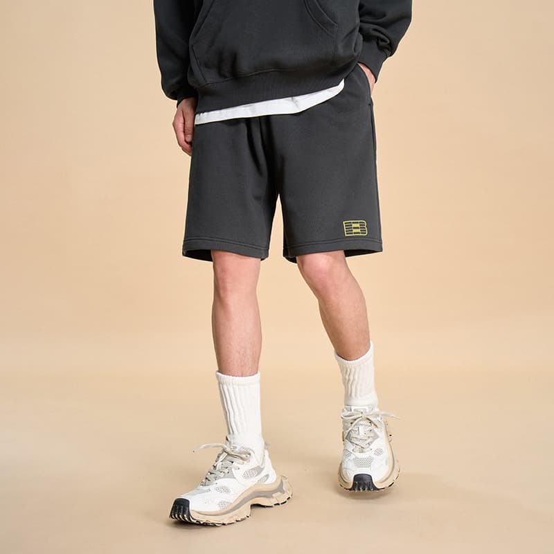 Шорты BONELESS Базовые брюки длиной до колен с принтом логотипа, шнурком, универсальные, дышащие, минималистичные, свободные, повседневные, унисекс - изображение 5