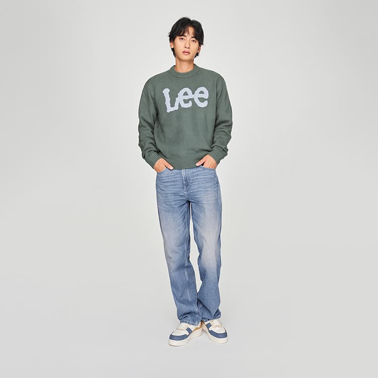 Кофта Lee FW24 Свитер Мужской Синий Серый - изображение 3
