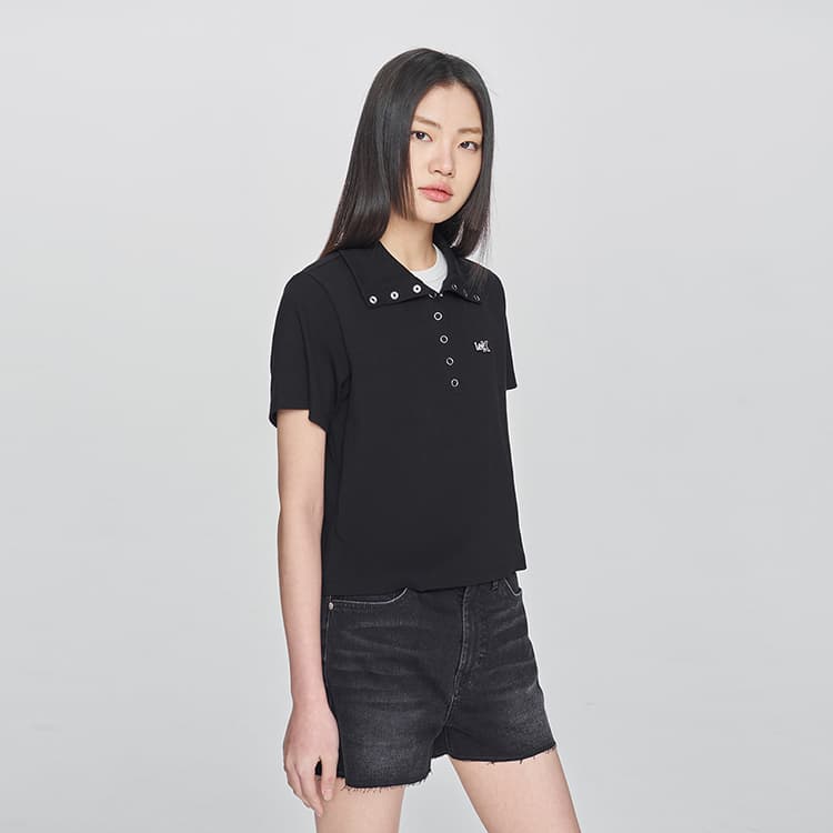 Lee SS25 Polo Pine Женское Черное - изображение 5