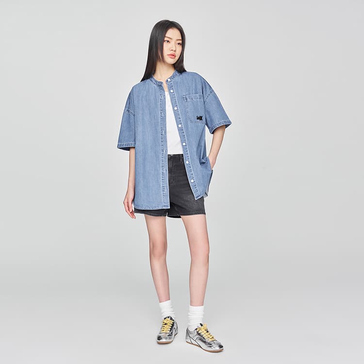 Блузка Lee SS25 Рубашка Женская Средняя Светло-Синяя - изображение 3