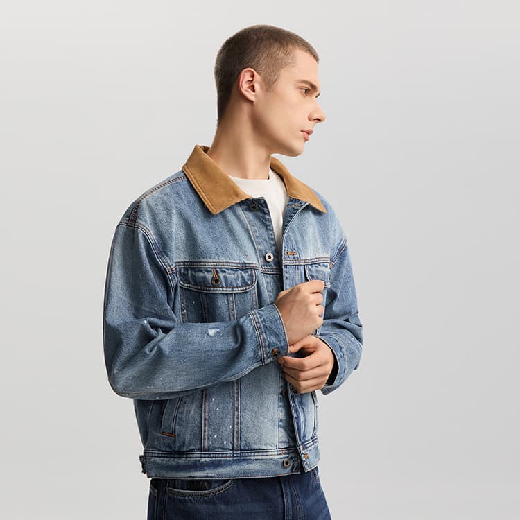 Джинсовая куртка Lee Medium Blue Men's Denim Jackets Ли Средне-синие мужские джинсовые куртки - изображение 7
