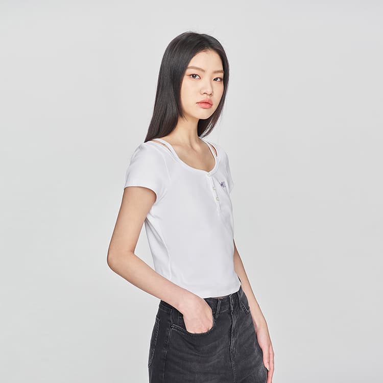 Футболка Lee SS25 Стандартная (Standard) T-Рубашка Женская Белая - изображение 5