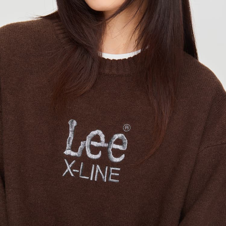 Кофта Lee FW24 Свитер Унисекс Темно-Коричневый - изображение 7