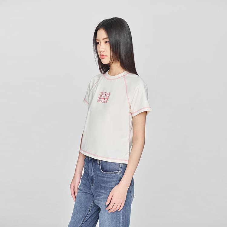 Футболка Lee SS25 Реглан T-Shirt Женская Экрю - изображение 5