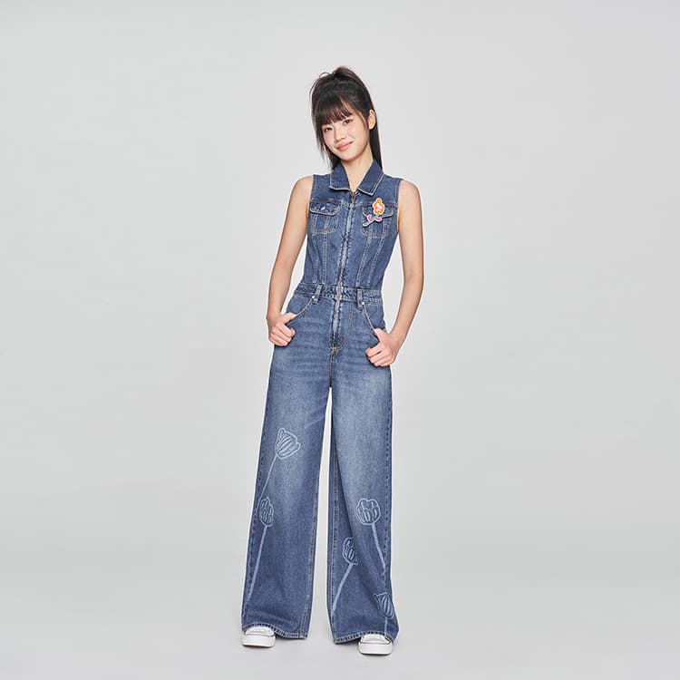 Lee SS25 Комбинезон Женский Средний Синий - изображение 4