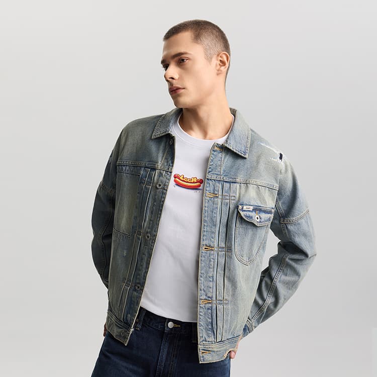 Джинсовая куртка Lee Medium Light Blue Men's Denim Jackets Ли Средний Светло-Синий Мужские Джинсовые Куртки - изображение 3