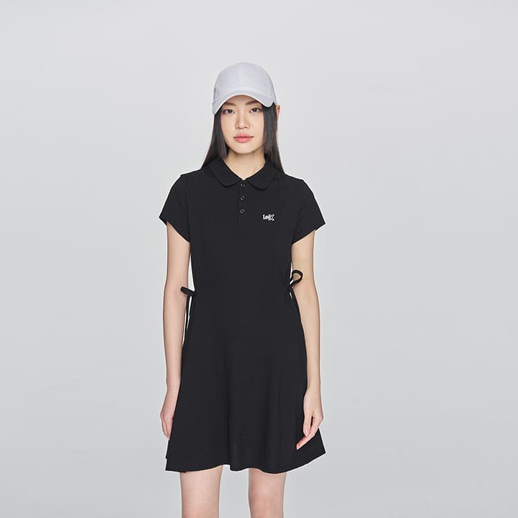 Платье Lee SS25 Короткое платье с короткими рукавами женское черное - изображение 5