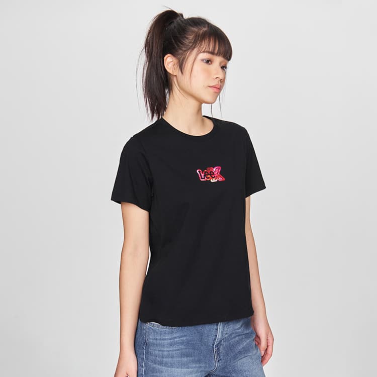 Футболка Lee SS25 Standard (Standard) T-Shirt Женская Черная - изображение 4