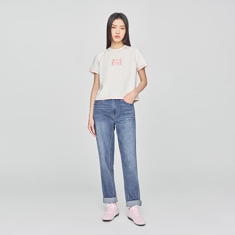 Футболка Lee SS25 Реглан T-Shirt Женская Экрю - изображение 3