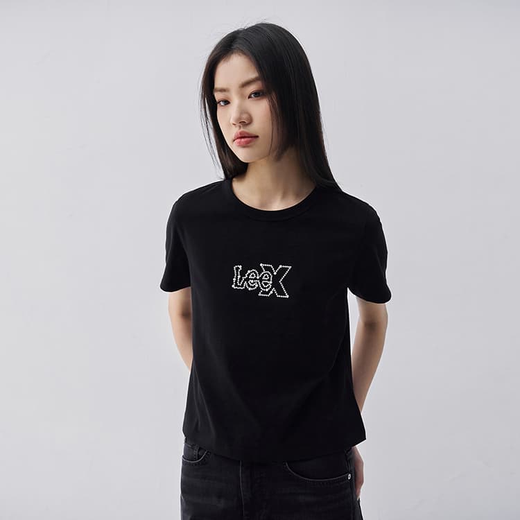 Футболка Lee SS25 Standard (Standard) T-Shirt Женская Черная - изображение 5