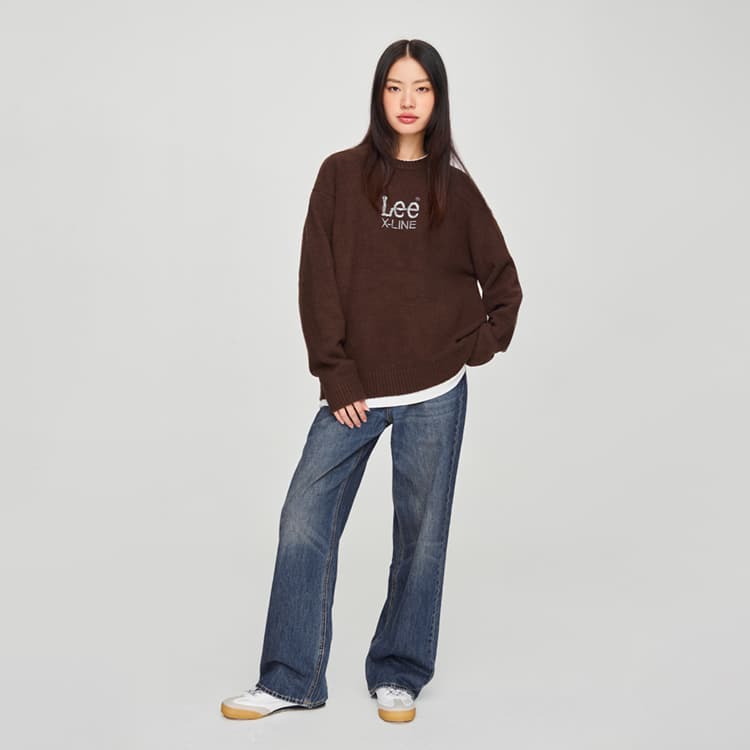 Кофта Lee FW24 Свитер Унисекс Темно-Коричневый - изображение 5