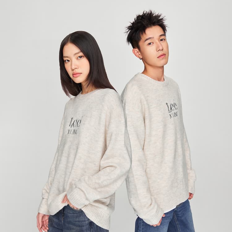 Кофта Lee FW24 Свитер Унисекс Овсяный Серый - изображение 4
