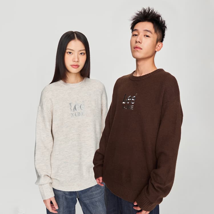 Кофта Lee FW24 Свитер Унисекс Темно-Коричневый - изображение 3