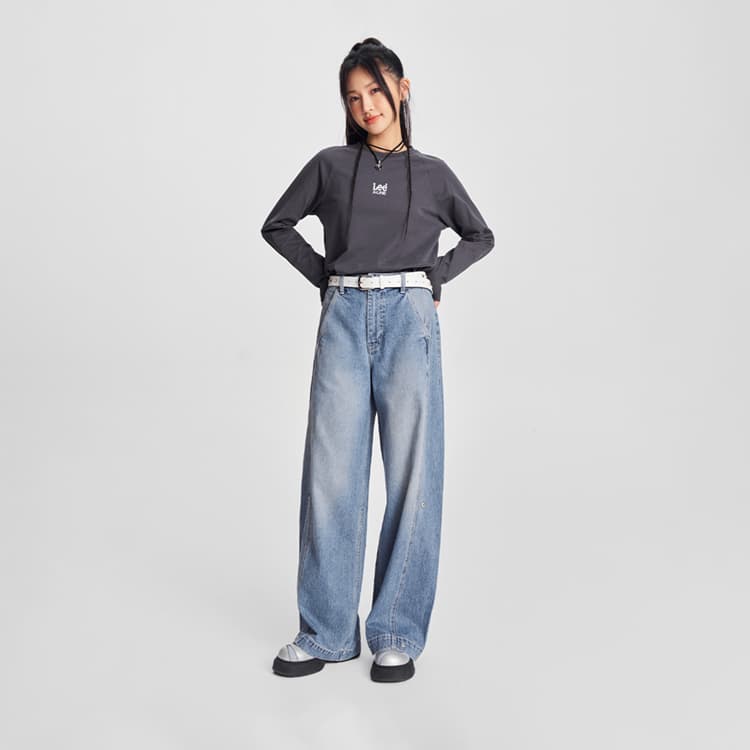 Джинсы Lee совместный модель FW24 Джинсы Женские Светло-Синий - изображение 3