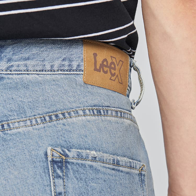 Штаны Мужские джинсы Lee co-branded модели светло-синие - изображение 8
