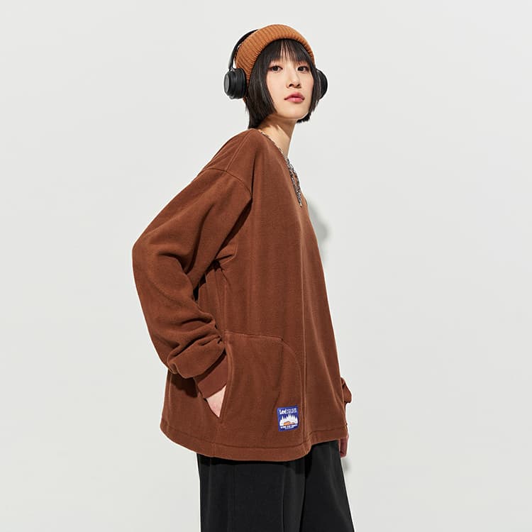Кофта Lee FW23 Fleece Sweatshirt Brown - изображение 6